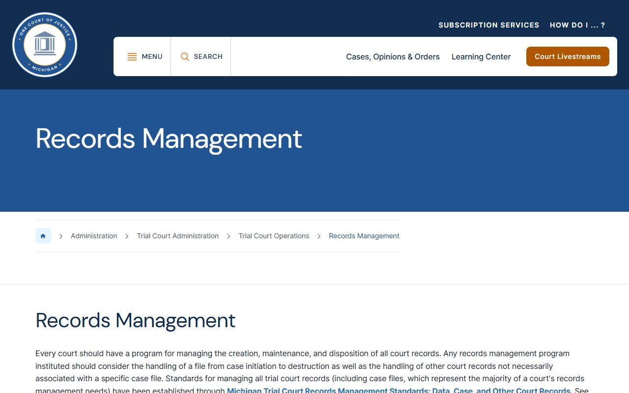 Iosco County court records management overview for Michigan trial courts