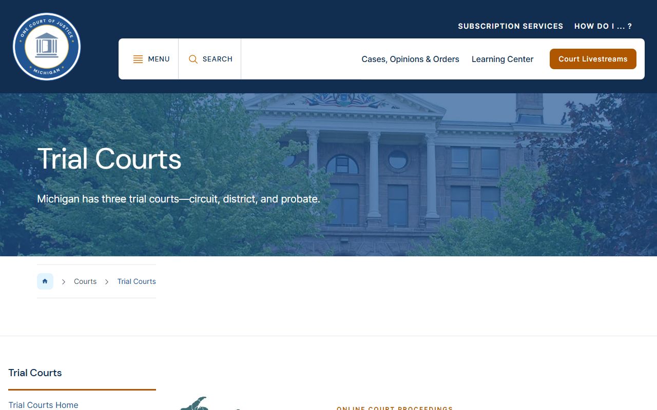 Iosco County trial court records and Michigan court hierarchy