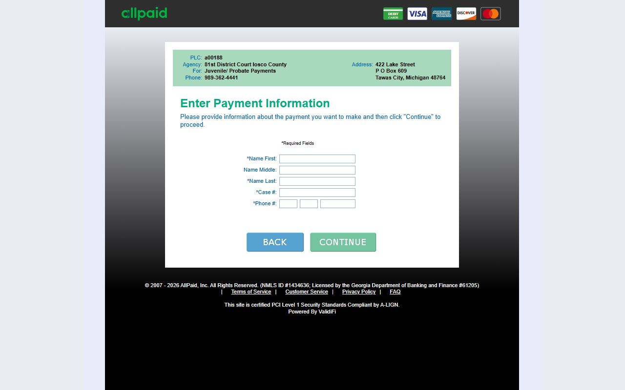 Iosco County traffic court records probate and juvenile payment portal